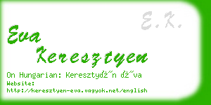 eva keresztyen business card